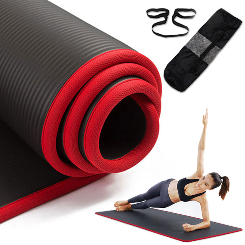 10MM NON-SLIP YOGA MAT 183CM*61CM THICKENED NBR GYM MATS SPORTS INDOOR -  YOUGALU