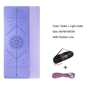 TAOZG TPE Yoga Mat Double Layer Non-Slip with Position Line Exercise Pad for Fitness Gymnastics Pilates Mats 6mm Woman Yoga Mats